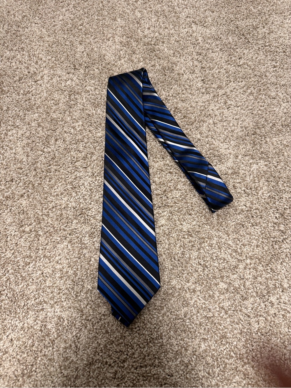 Express Blue and Black Striped Men's Tie